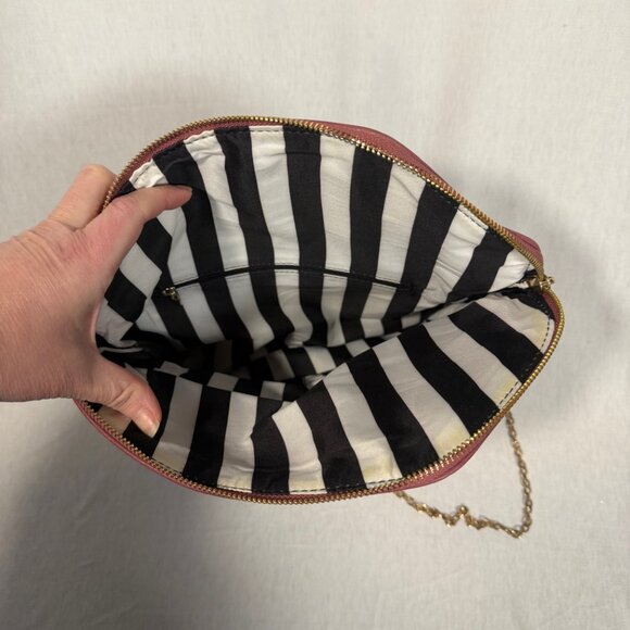 Mauve Crossbody Purse Convertible Clutch Detachable Strap Minimal Bag - Picture 6 of 8